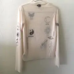 美品◯EVLIS シアー カットソー◯タトゥーシアートップス　ヌードベージュ
