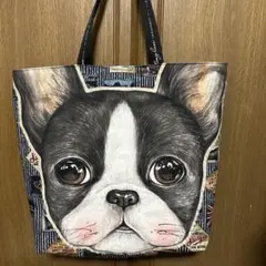 308065 コヤンイサムチョン　デニム柄　BIGトートバッグ　バニーちゃん
