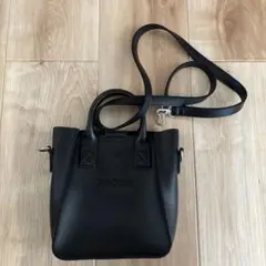 ZUCCa フェイクレザーロゴバッグ/ミニショルダーバッグ 2way ブラック