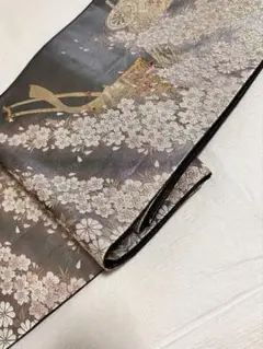 期間限定価格　袋帯　桜　梅　御車 正絹