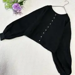 【ティップトップ】2wayスナップショートカーディガン　ブラック黒　F