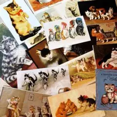 ジャンクジャーナル素材/猫、子猫、ネコのイラスト/ヴィンテージ風コラージュ素材