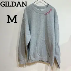 GILDAN 【M】グレー スウェットトレーナー スウェット ロゴ入り 裏起毛
