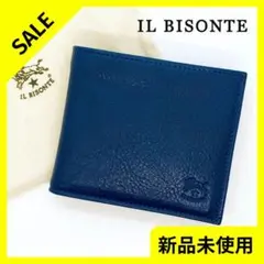 【新品未使用】イルビゾンテ 2つ折り財布 メンズ レディース ネイビー 紺 本革
