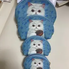 【新品タグ付】猫好きの方に 親子ポーチ4個セット・大中小サイズ展開