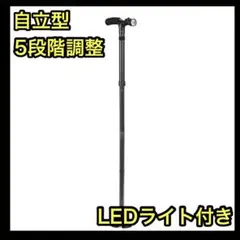 安定抜群! 杖 自立型 5段階調整 ライト付き 軽量 介護 スティック