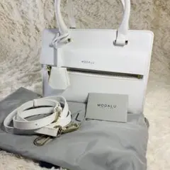 MODALU ENGLAND 2way ハンドバッグ　ホワイト　本革　未使用