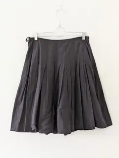 ICB リネン 夏 プリーツ スカート 大きいサイズ XL 13号 ネイビー
