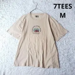 【7TEES】プリントTシャツ ベージュ 半袖 Tシャツ アウトドア　M