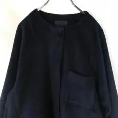 1960☆KBF アウター コート ノーカラー フルジップ ネイビー サイズ1