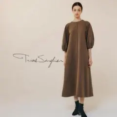 volume sleeve dress [mocha]