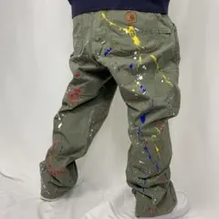 一点もの!US製カーハート ペイント加工 ペインターパンツ ワイド