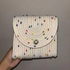 アイボリー カラフルドット ショルダーバッグ