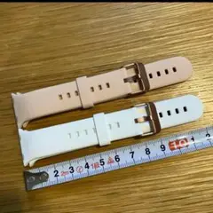 スマートウォッチベルト 時計交換バンド(ピンク＋ホワイト) シリコン 2本