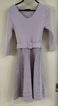 JUSGLITTY ニットワンピース 2 ラベンダー
