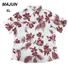 MAJUN マジュン かりゆしウェア 半袖 シャツ　XL 赤