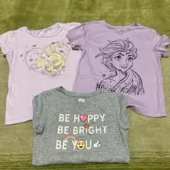 ラプンツェル・エルサほかTシャツ3枚セット　110