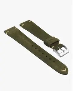 StrapsCo スウェード 時計バンド ベルト20mm 緑 グリーン
