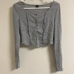 SHEIN グレー クロップド長袖トップス M