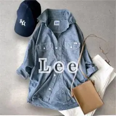 美品◆Lee リー　シャンブレーシャツ ワークシャツ デニムシャツ　七分袖　L