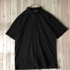 【VILLAND】メンズ ブラックボタン付き半袖ポロシャツ ゆったり LL 美品