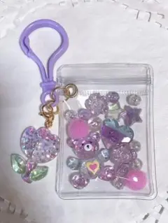 キャンディーバッグキーホルダー くま 紫系