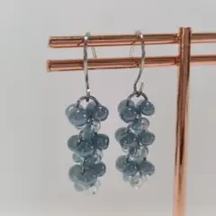 No.226 チェコビーズ ファルファーレのピアス ハンドメイド