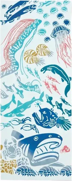 日本手ぬぐい 深海魚 生き物 注染手拭い てぬぐい