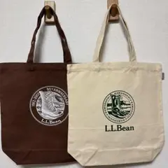【新品・未使用】L.L.Bean エコバッグ　ベージュ＆ブラウン