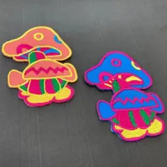 刺繡ワッペン　人気お買い得セット　きのこ　２枚セット