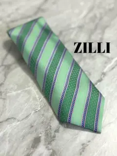 ZILLI 緑 ストライプ ネクタイ