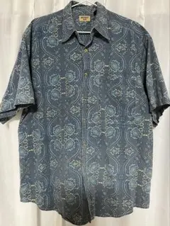 NORTHWEST BLUE ペイズリー 総柄 半袖シャツ 古着