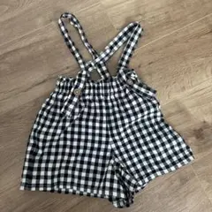 80cm チェックオーバーオール