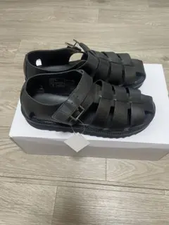 新品未使用　ステファノロッシ 厚底 グルカサンダル 黒 本革 27