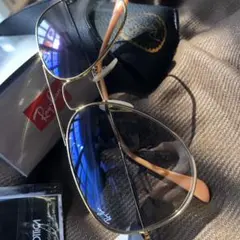 Ray-Ban Erxvck RB 3025 アビエーターサングラス ゴールド