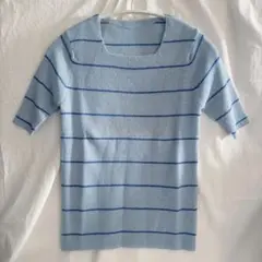 vintage⌇blue boarder knit