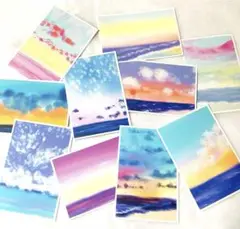 海と空　10枚　ポストカード　キレイ　おしゃれ　残暑見舞い　暑中見舞いハガキ