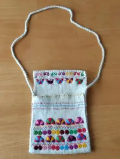 メキシコ製 ウール製カラフル刺繍ポシェット