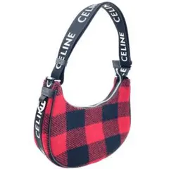 極美品 CELINE セリーヌ 21AW ミディアムAVAバッグ チェック ロゴ
