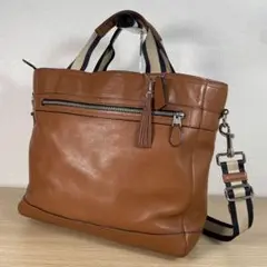 コーチ トートバッグ ショルダーバック 2way レザー ブラウン