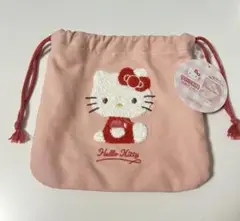 ハローキティ 巾着袋 サガラ刺繍巾着ポーチ 小物入れ