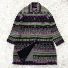 【美品】M.&KYOKO エムアンドキョウコ　ロングコート ブルー系 美品】M.&KYOKO エムアンドキョウコ ロングコート ブルー系