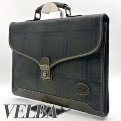 VELBA ベルバ ビジネスバッグ レザー ペイズリー チェック柄 A4 収納大