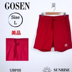 ★美品★ GOSEN ゴーセン ショートパンツ レッド サッカー Gロゴ刺繍 L