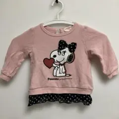 PEANUTS ピーナッツ　スヌーピー　ピンクのトレーナー　90