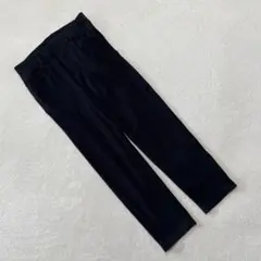 カジュアルパンツ ブラック ハイウエスト ストレッチ シンプル ストレート 無地