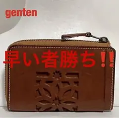 genten ゲンテン カットワーク マルチケース 小銭入れ カード入れ 牛革