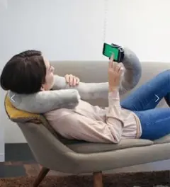 【ほとんど未使用】モバイルピロー　スマホホルダー付き