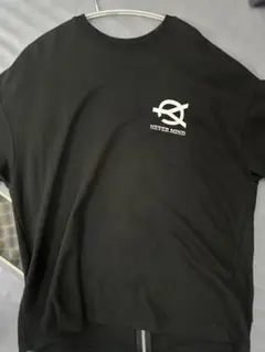 【オーワイ】バックジップ ライン ビッグロゴ オーバーサイズ 半袖Tシャツ黒×白