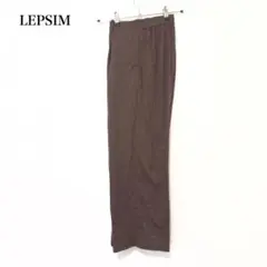 レプシィム タックワイドパンツ ブラウン ウエストゴム ストレート スラックス